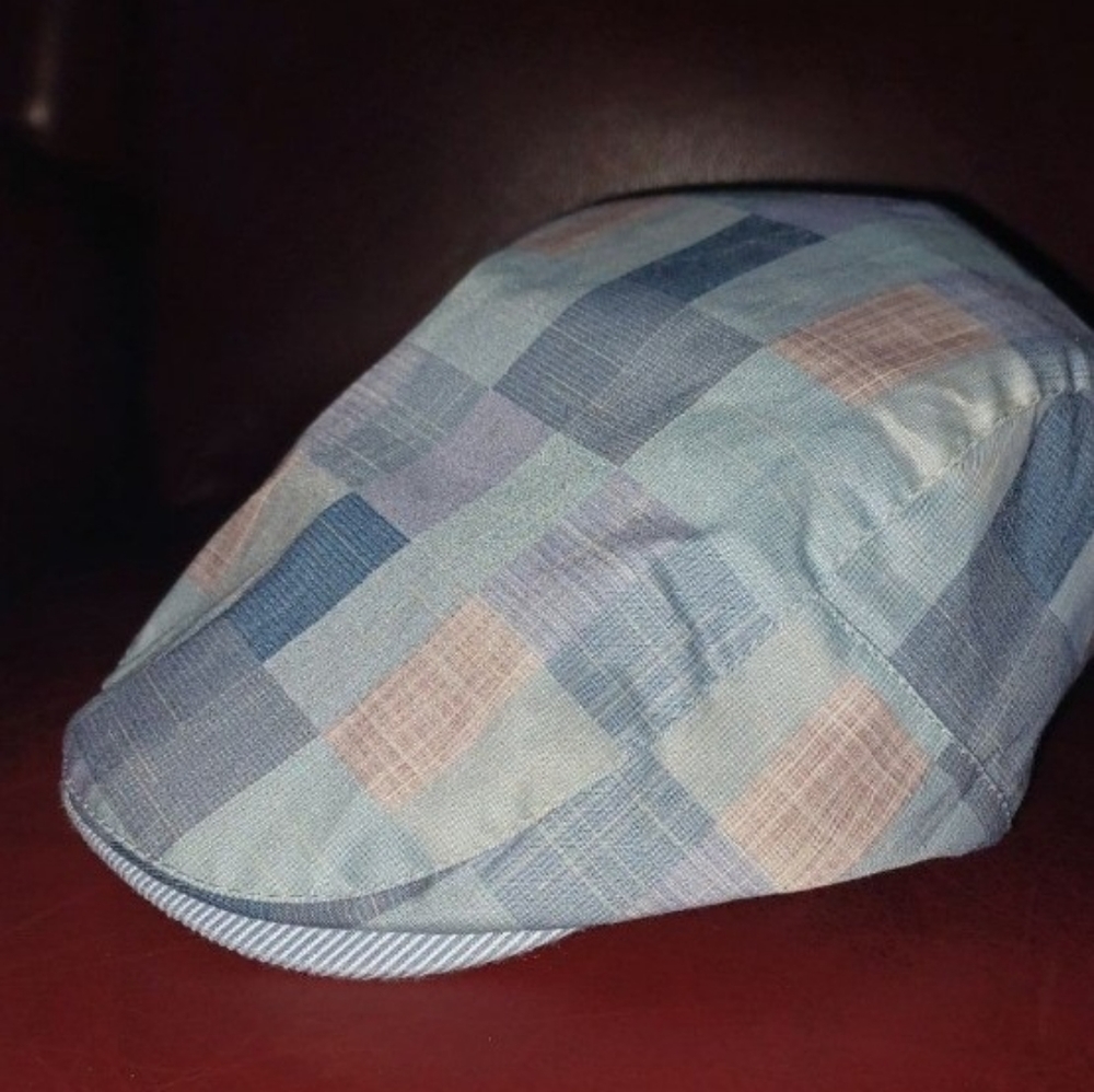 Cabbie Hat Vintage Plaid Stripes NEW